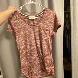 Soft pink and white tee